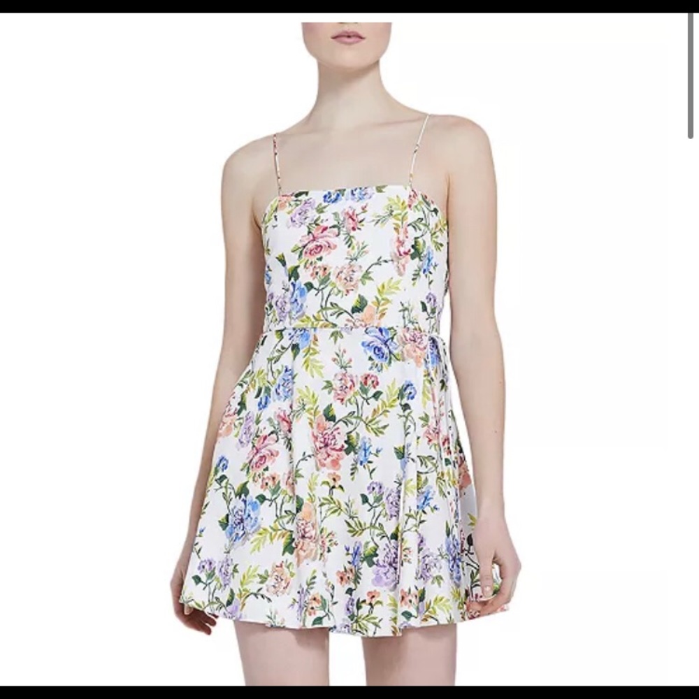 Alice+Olivia Trixie Floral-Print Mini Dress
